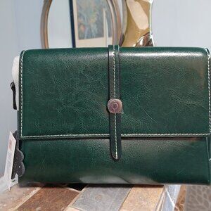 Forest Green Leather Satchel🏵